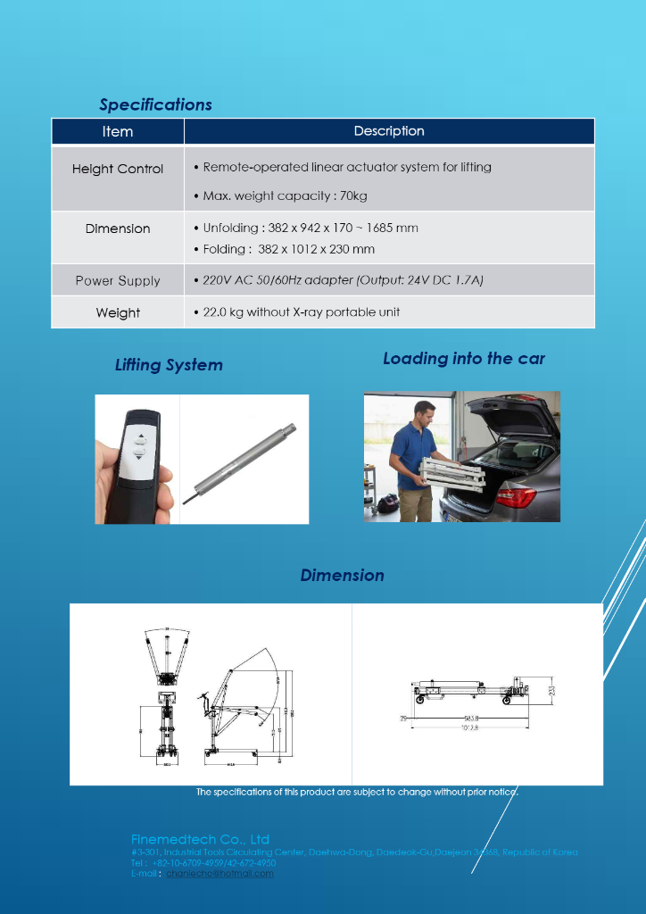 Foldable Stand Specifications